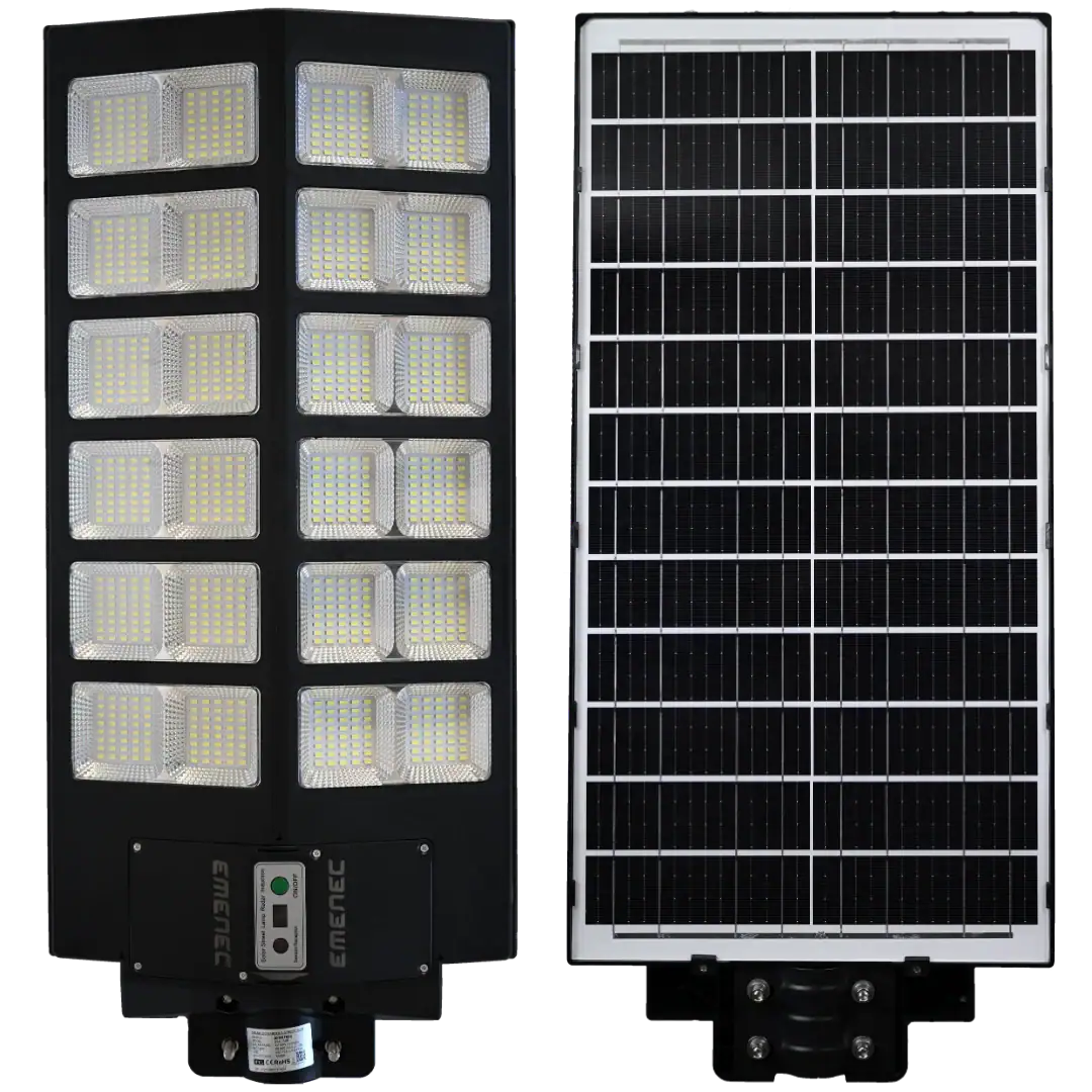 EMENEC marka güneş enerjili sokak lambası ve güneş paneli. Anasayfa için ideal.