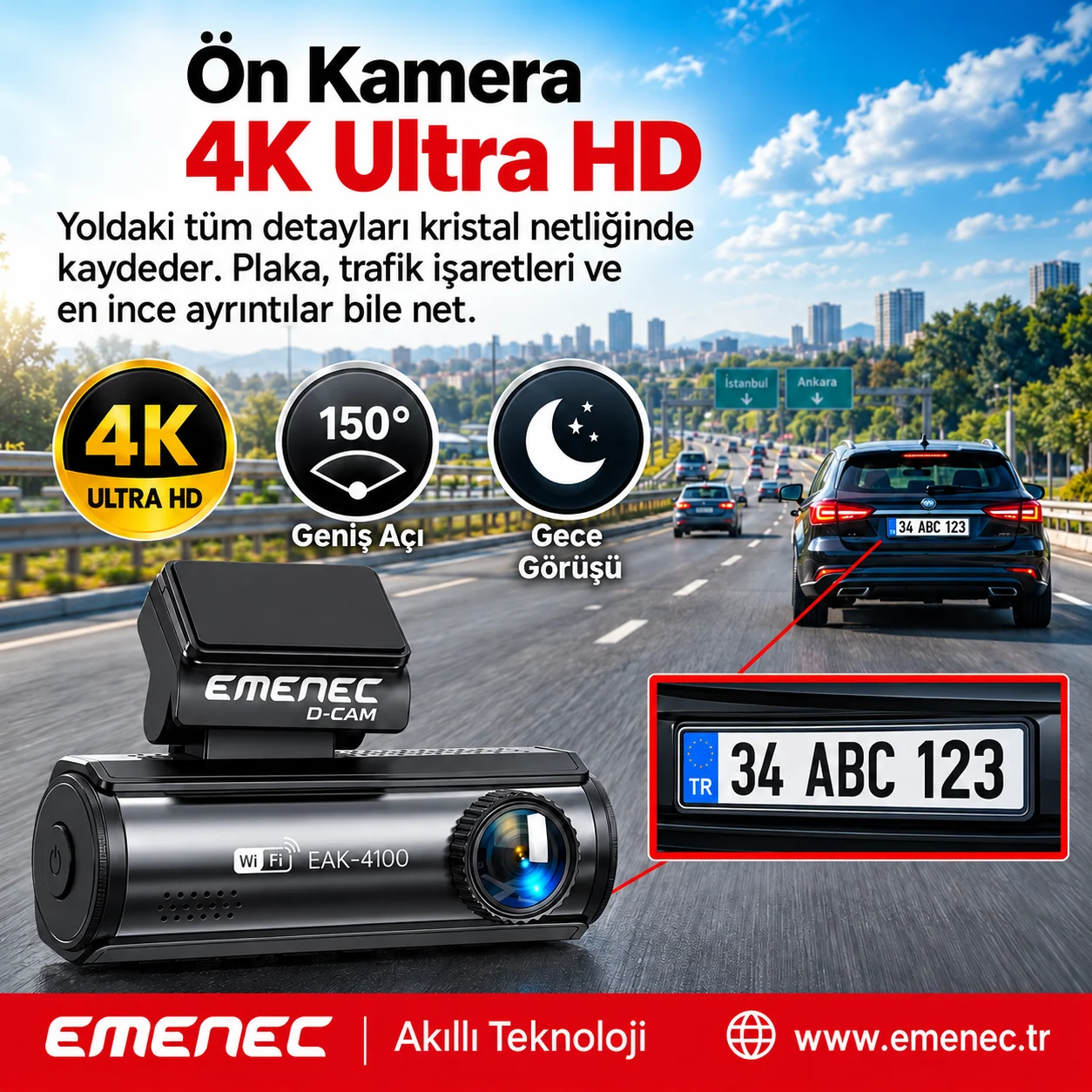EAK-4100 arka ekran görünümü ve kayıt güvenliği